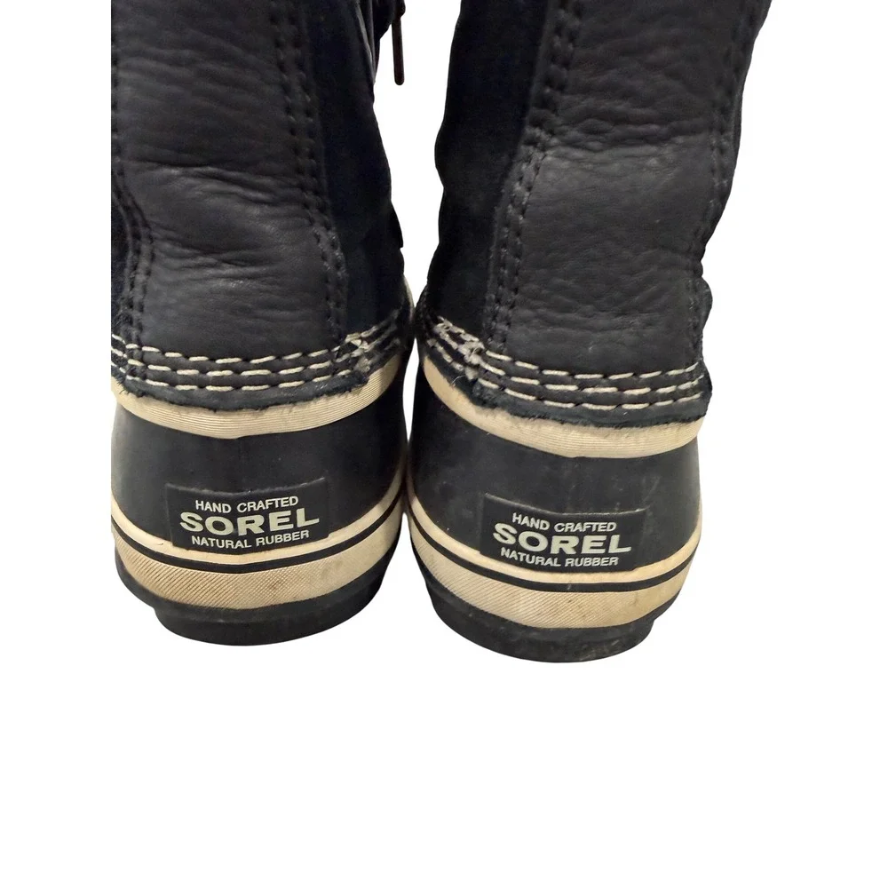 Sorel Joan of Arctic Waterproof Winter Boots Black Suede Faux Fur Trim Womens 11